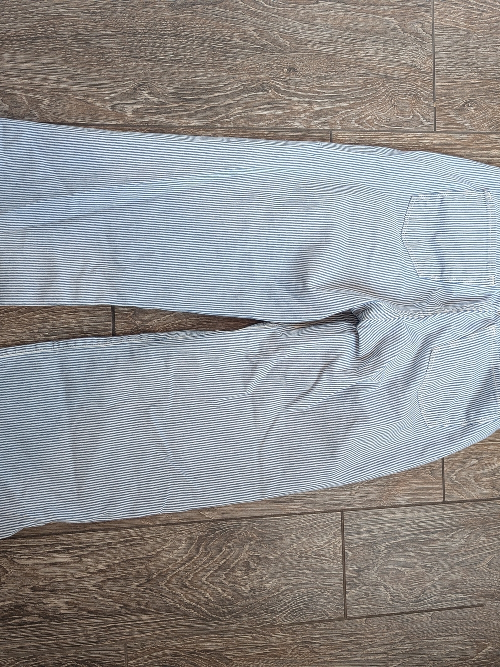 Flying Monkey High Rise Wide Leg Jeans Light Blue Stripe Button Fly Size 25 - Picture 4 of 10